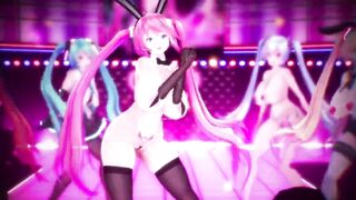 MMD Miku  live Concert Sexy Body and Curvy MILF 3d Hentai Succubus Fap Challenge