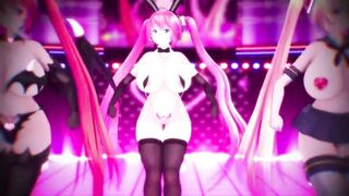 MMD Miku  live Concert Sexy Body and Curvy MILF 3d Hentai Succubus Fap Challenge