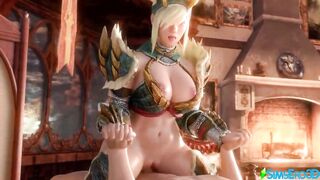 Savage Girl Rides Monster Hunter's Cock (3D Hentai)