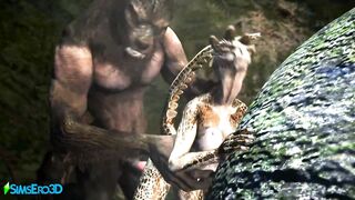 A Werewolf and an Argorian Maiden Merged in a Passionate Coitus (Skyrim / Hentai)