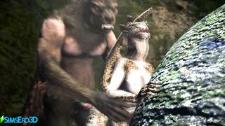 A Werewolf and an Argorian Maiden Merged in a Passionate Coitus (Skyrim / Hentai)