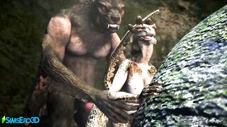 A Werewolf and an Argorian Maiden Merged in a Passionate Coitus (Skyrim / Hentai)