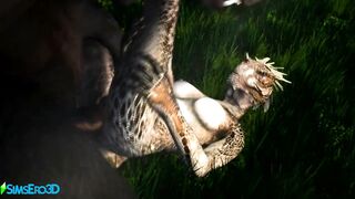 A Werewolf and an Argorian Maiden Merged in a Passionate Coitus (Skyrim / Hentai)