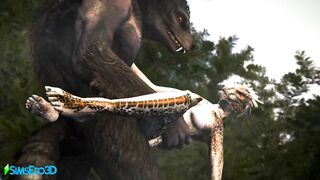 A Werewolf and an Argorian Maiden Merged in a Passionate Coitus (Skyrim / Hentai)