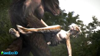 A Werewolf and an Argorian Maiden Merged in a Passionate Coitus (Skyrim / Hentai)