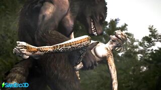 A Werewolf and an Argorian Maiden Merged in a Passionate Coitus (Skyrim / Hentai)