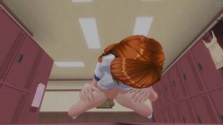 3D HENTAI POV Redhead Schoolgirl Fucks with the Coach at School