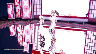 [MMD] Waiting for a Chance to Pounce (虎視眈々) Naked Dance DOA Mai Shiranui Marie Rose Misaki