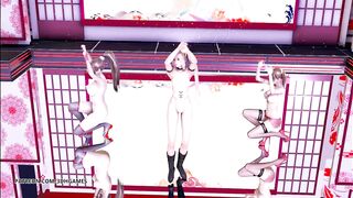 [MMD] Waiting for a Chance to Pounce (虎視眈々) Naked Dance DOA Mai Shiranui Marie Rose Misaki