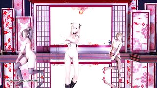 [MMD] Waiting for a Chance to Pounce (虎視眈々) Naked Dance DOA Mai Shiranui Marie Rose Misaki