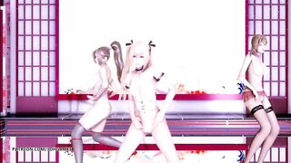 [MMD] Waiting for a Chance to Pounce (虎視眈々) Naked Dance DOA Mai Shiranui Marie Rose Misaki