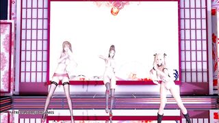 [MMD] Waiting for a Chance to Pounce (虎視眈々) Naked Dance DOA Mai Shiranui Marie Rose Misaki