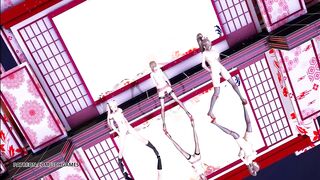 [MMD] Waiting for a Chance to Pounce (虎視眈々) Naked Dance DOA Mai Shiranui Marie Rose Misaki