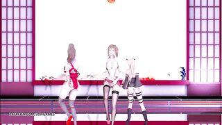 MMD Waiting for a Chance to Pounce (虎視眈々) Striptease DOA Mai Shiranui Marie Rose Misaki StripDance