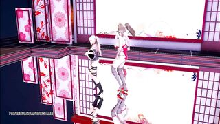 MMD Waiting for a Chance to Pounce (虎視眈々) Striptease DOA Mai Shiranui Marie Rose Misaki StripDance