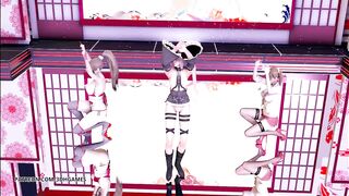 MMD Waiting for a Chance to Pounce (虎視眈々) Striptease DOA Mai Shiranui Marie Rose Misaki StripDance