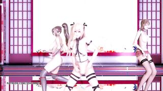 MMD Waiting for a Chance to Pounce (虎視眈々) Striptease DOA Mai Shiranui Marie Rose Misaki StripDance