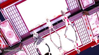 MMD Waiting for a Chance to Pounce (虎視眈々) Striptease DOA Mai Shiranui Marie Rose Misaki StripDance
