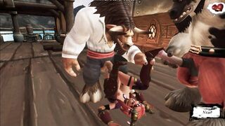 Two Monster Bulls were Fucked by a Poor Girl on a Ship | World Warcraft