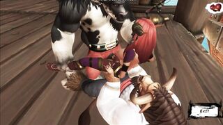 Two Monster Bulls were Fucked by a Poor Girl on a Ship | World Warcraft
