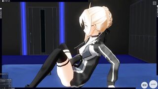 3D HENTAI X Alter Posing and Masturbating