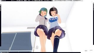 3D HENTAI POV Earth-chan and Moon-chan Give you a Blowjob