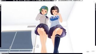 3D HENTAI POV Earth-chan and Moon-chan Give you a Blowjob