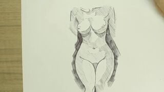 Easy drawing of  Step Sister's Nude Body