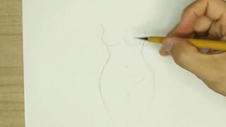 Easy drawing of  Step Sister's Nude Body