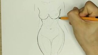 Easy drawing of  Step Sister's Nude Body