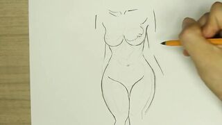 Easy drawing of  Step Sister's Nude Body