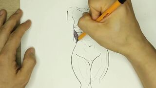 Easy drawing of  Step Sister's Nude Body
