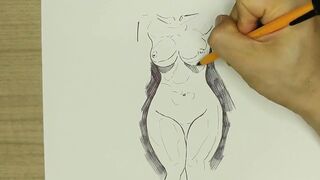 Easy drawing of  Step Sister's Nude Body