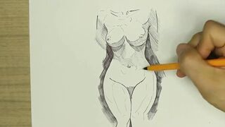 Easy drawing of  Step Sister's Nude Body
