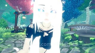 Fairy Goddess can't Wait to see you again Undressing Ride in Forest Hentai White Hair POV Lap Dance