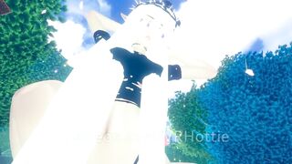 Fairy Goddess can't Wait to see you again Undressing Ride in Forest Hentai White Hair POV Lap Dance