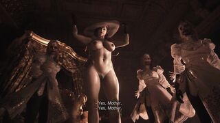 Resident Evil 8 - Nude Lady Dimitrescu & Daughters Resident Evil Village: Tall Vampire Lady