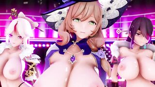 Mmd Exposed Big Nipple with Milky Boobs Hot and Sexy MILF 3d Hentai Genshin Impact