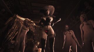 Resident Evil Village: Lady Dimitrescu Strap on & Vampire Daughters Dominate - Alcina Dominatrix