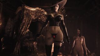 Resident Evil Village: Lady Dimitrescu Strap on & Vampire Daughters Dominate - Alcina Dominatrix