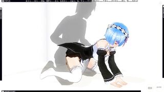 3D HENTAI Fucked in the Bedroom Rem from Anime RE: zero