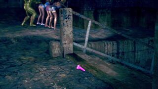 Three Lewd Girls Fuck with Goblin in the back Alley