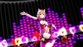 Mmd R18 Short Chan in Pink Cat Suit with Erected Nipple
