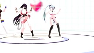MMD 3D Ariane Cevaille Sister Breast Expansion Dance