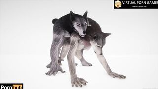 Wild Life Furry Porn with two Werewolves 4K 60 FPS