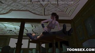 Sexy 3D cartoon stripper babe getting fucked hard