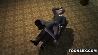 Sexy 3D cartoon stripper babe getting fucked hard