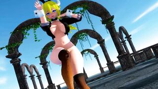 Mmd Bowsette used Big Bad Dragon Dildo in her Ass to Satisfy her Fans