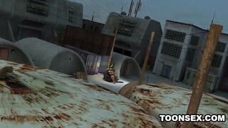 3D Toon Mutant Babe Gets Fucked Hard Outdoors