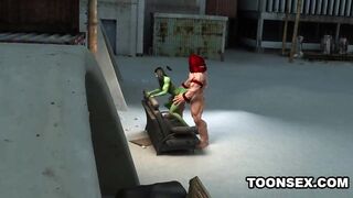 3D Toon Mutant Babe Gets Fucked Hard Outdoors